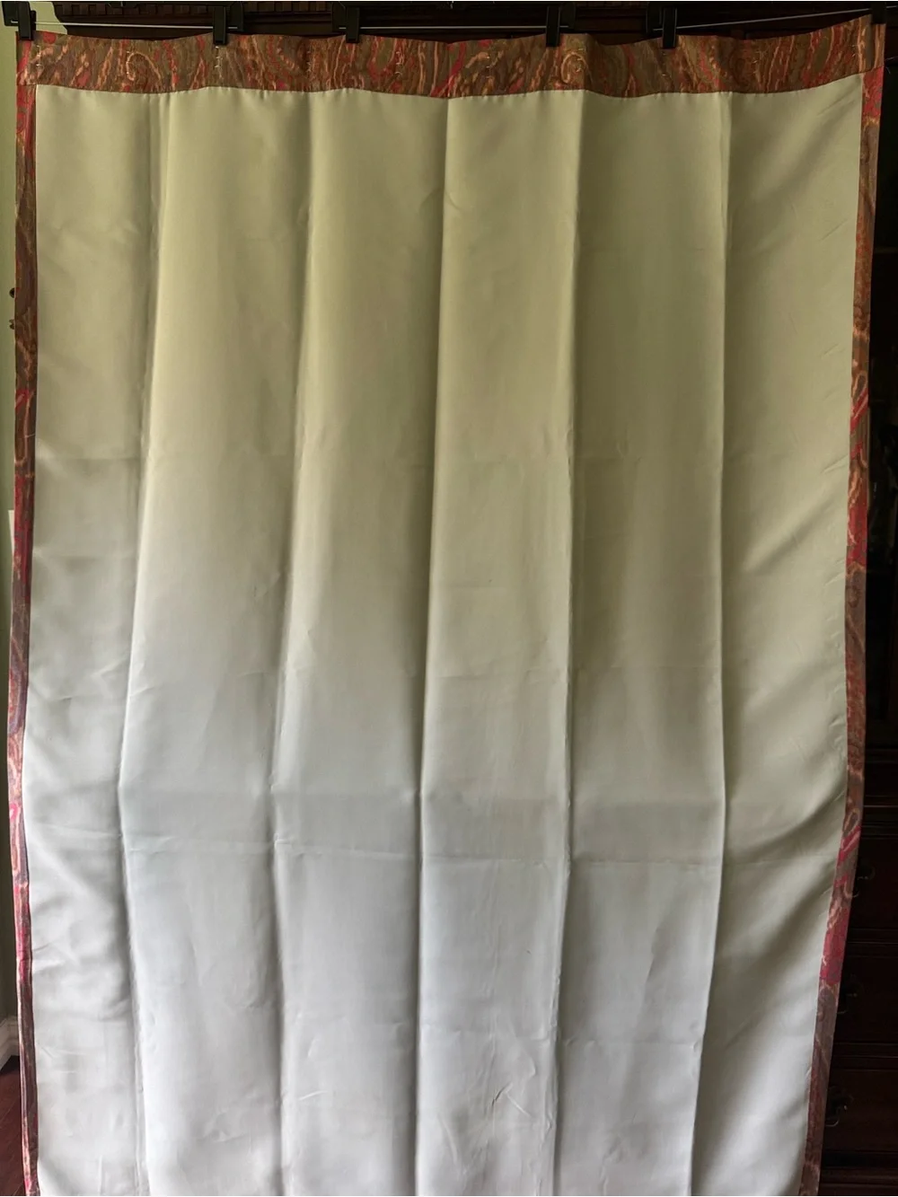 Pottery Barn Scarlett Paisley 100% Silk Lined Curtain Panels Pair 50x90 FLAW